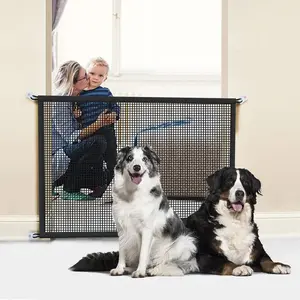 Dog Fence Dog Gate Ingenious Mesh For Indoor and Outdoor Safe Pet Dog gate Safety Enclosure Pet Supplies safety gate - M 180X78