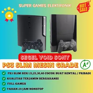 PS3 SLIM SERI 21 25 30 / SUPER SLIM 120+500gb (64game) Void Sony ASLI KUALITAS MESIN GRADE A+ 2Stik