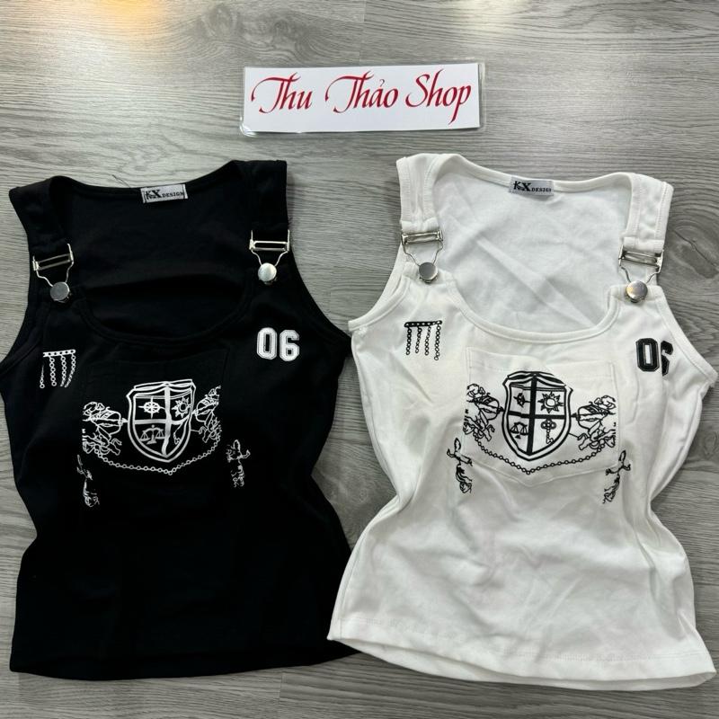 ÁO 3 LỖ IN HOẠ TIẾT PHỐI KHUY CÓ KÈM MÚT ĐỆM FOM CROPTOP