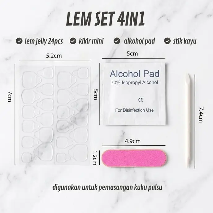lem kuku palsu nail art lengkap 1 set