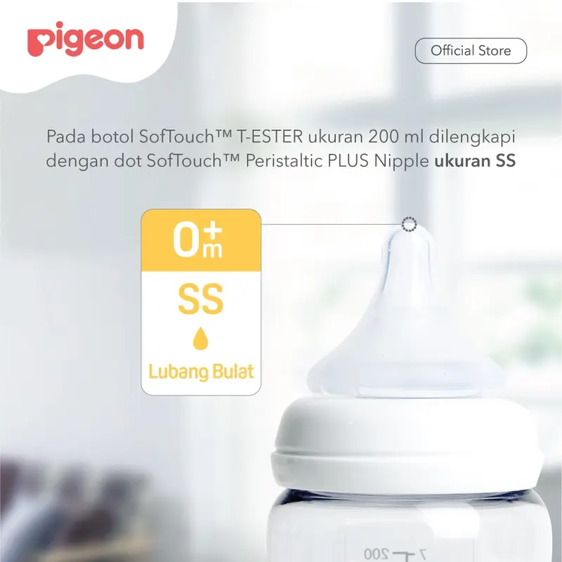 (NEW T-ESTER) Pigeon T-ester Wideneck BPP 200ml 300ml White Green Peach W/ P-PLUS Soft Touch TM Gen 3 Botol Accessories 5