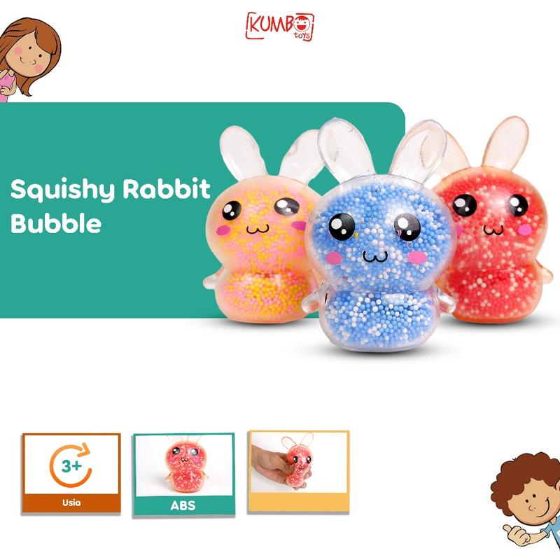 Mainan Anak Squishy Rabbit Bubble With Light Decompression LED Motif ...