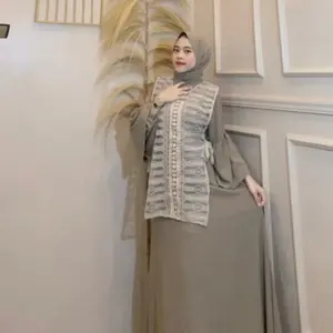 Carissa Dress set Outer - bahan Crinkle Airflow simpel dan mewah ( Ld 120)