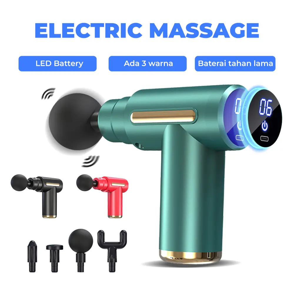 107 Home Alat Pijat Elektrik LED Battery Display PM06S Multifungsi Massage Long Life Battery