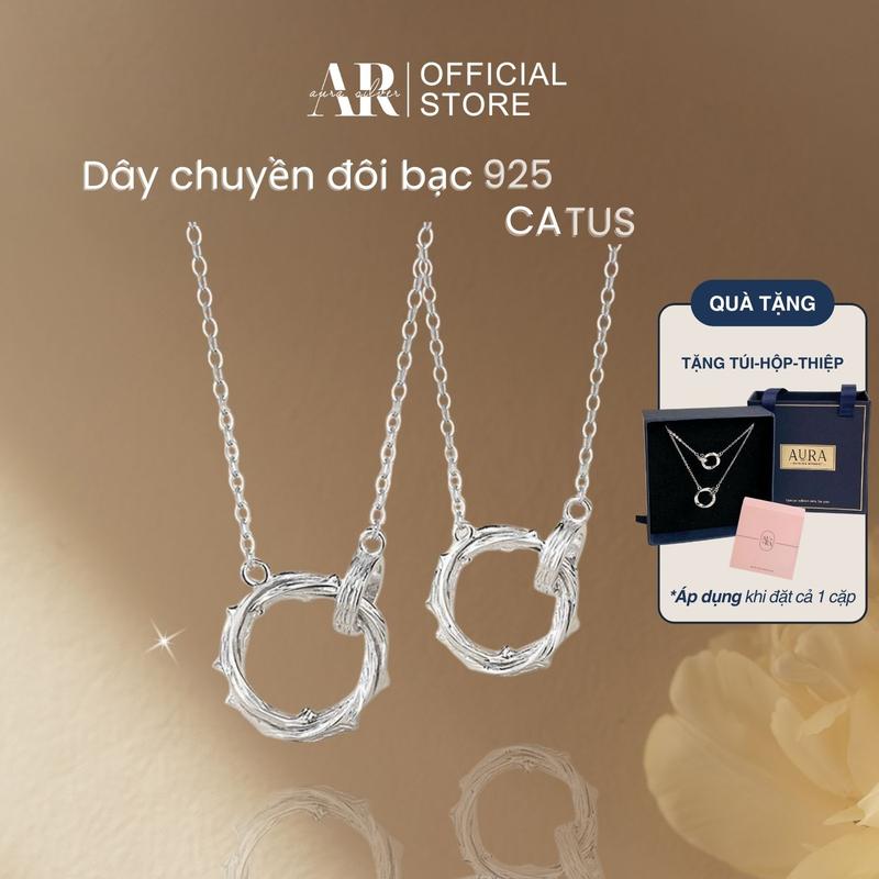 Dây chuyền đôi bạc 925 vòng cổ cặp tình yêu Catus-AURASILVER-DCD05