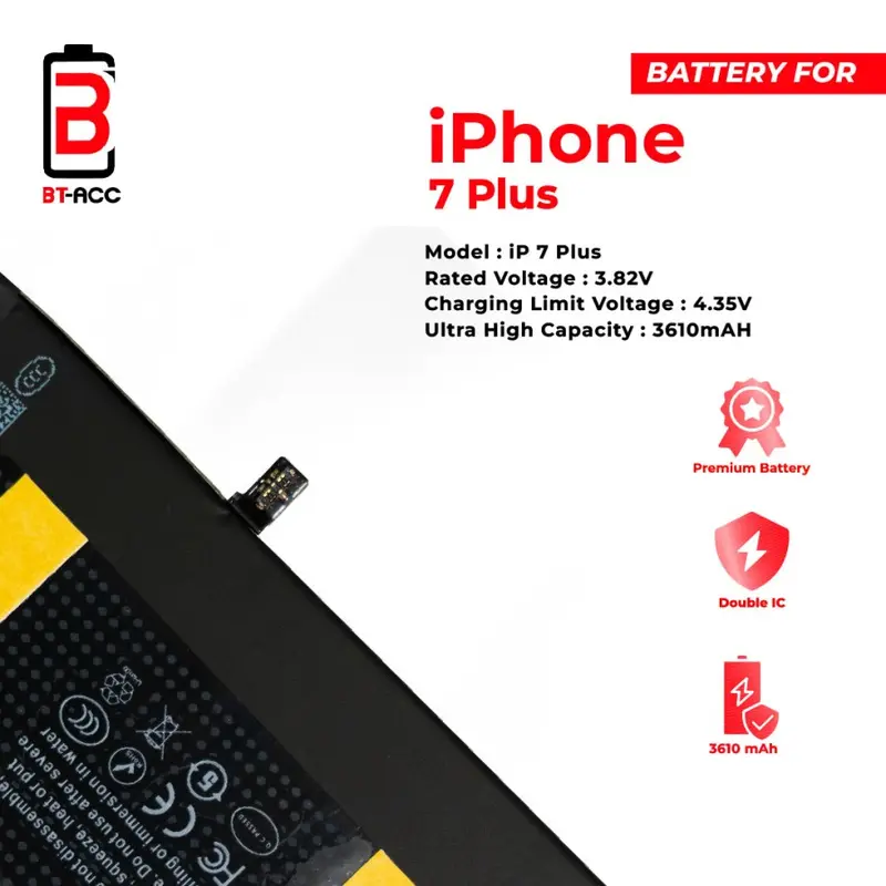 BT-ACC Ultra High Capacity Battery Baterai Batre For Iphone 7 Plus With 3610mAh 2