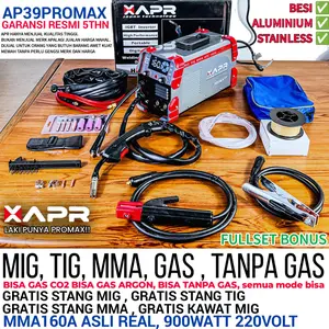 APR JAPAN Mesin Las AP39PROMAX MIG TIG MMA Bonus Stang Tig Gas dan Gasless Bisa