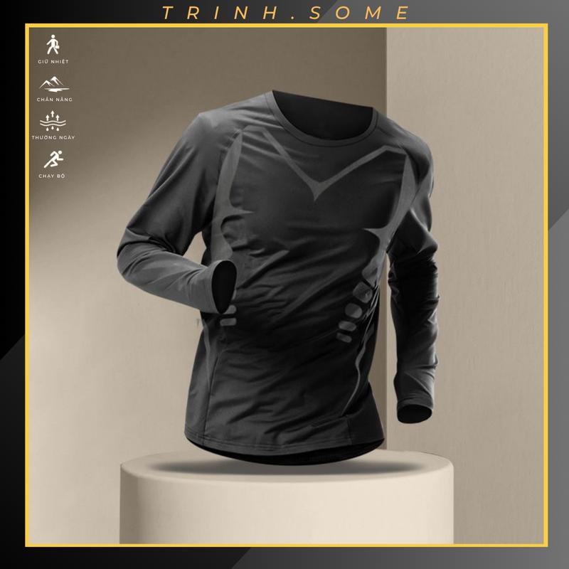 Áo thun nam tay dài, chắn gió, chắn nắng giữ nhiệt thể thao nam Cổ tròn, co giãn, giữ ấm, Top Sport, màu sắc trẻ trung và năng động. Mã: GN