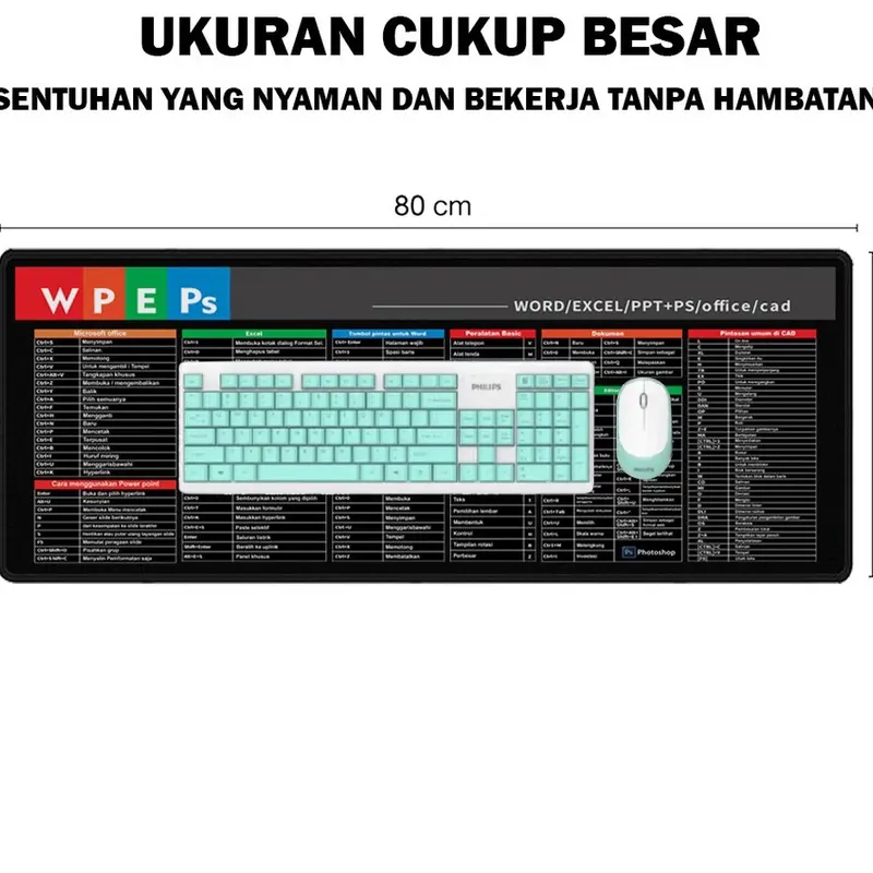 Kualitas Dijamin Mouse Pad Bahassa indonesia MS office word excel PPT PS GAMING XL Desk Mat | Alas Mouse Ukuran Besar Anti Slip/KUNCI PANAS mouse pad 2
