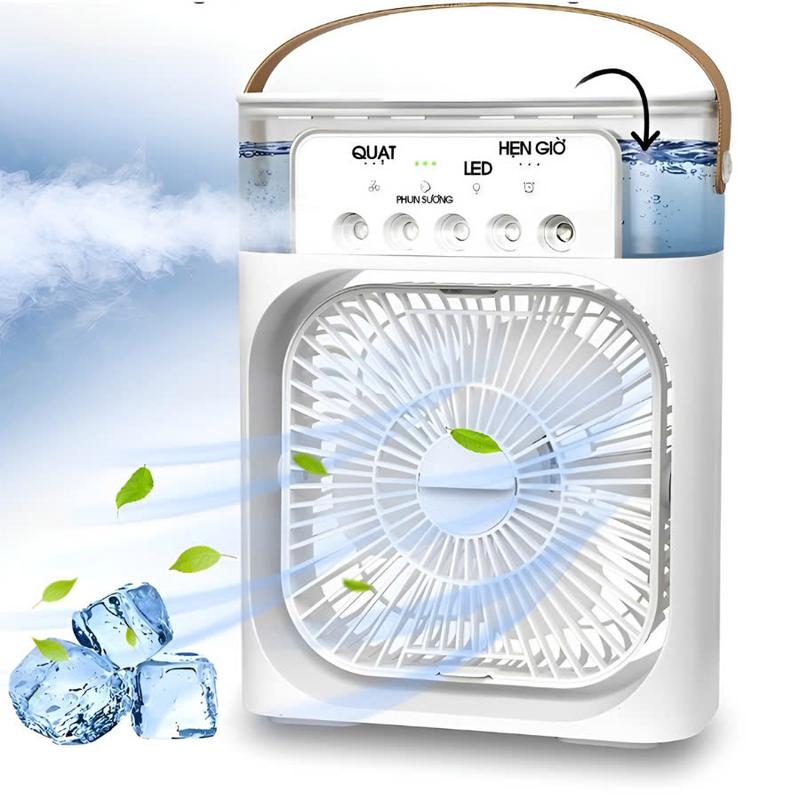 COD Quạt điều hoà hơi nước để bàn dung tích 600ml phun sương làm mát 3 chế độ…