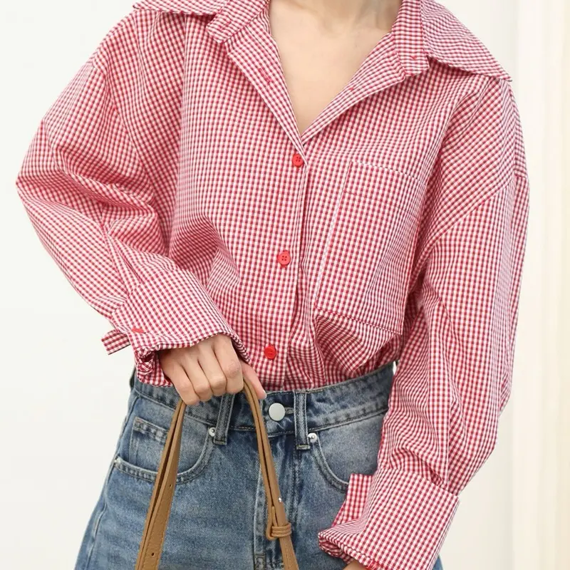 GINGHAM Checks LS SHIRT IN REDq