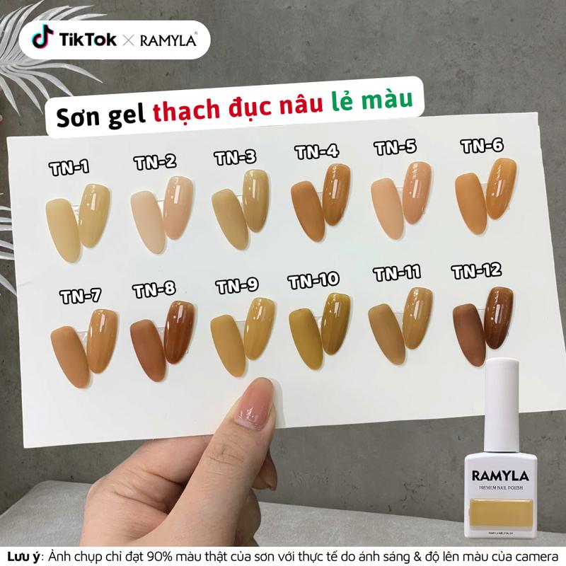 Sơn gel thạch đục nâu lẻ màu RAMYLA Tuxi Nails