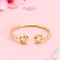 Gambar Kimora - Cincin Titanium Wanita Duo Poppy  Cnt225 - GOLD, SIZE 8 dari Kimora Jewelry Kota Denpasar 1 Tokopedia