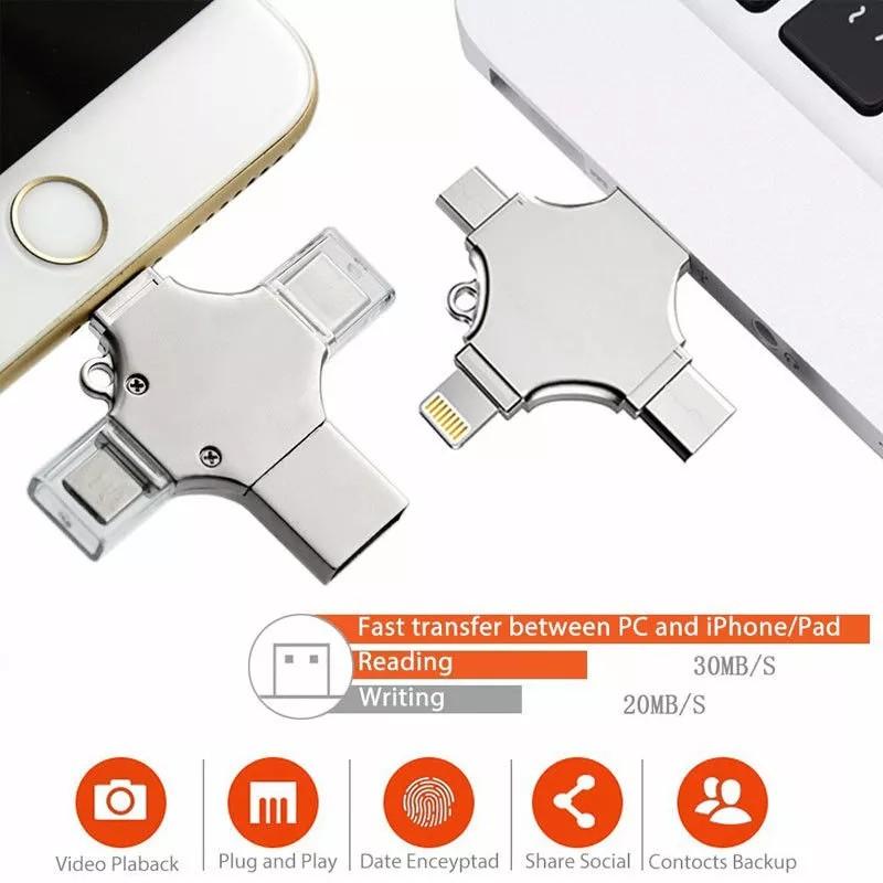 2TB 4-in-1 pemacu flash USB 3.0 Memory Stick OTG 64GB Pendrive - TikTok ...