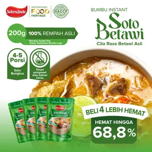 Seleraindo Bumbu Soto Betawi Instan 200g – Bumbu Soto Santan Khas Jakarta Autentik, Praktis Siap Masak, Tanpa Pengawet, Halal, Rasa Rumahan