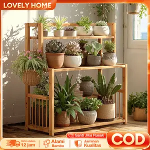 LOVE Rak Tanaman Kayu Bertingkat Multifungsi - Rak Bunga Hias Rak Bonsai Rak Gantung Simpan Banyak Tanaman Cocok untuk Succulent Tanaman Indoor Outdoor Rumah & Kantor Rak Tanaman Minimalis Tahan Lama - Dekorasi Balkon Taman Mini Dapur Taman