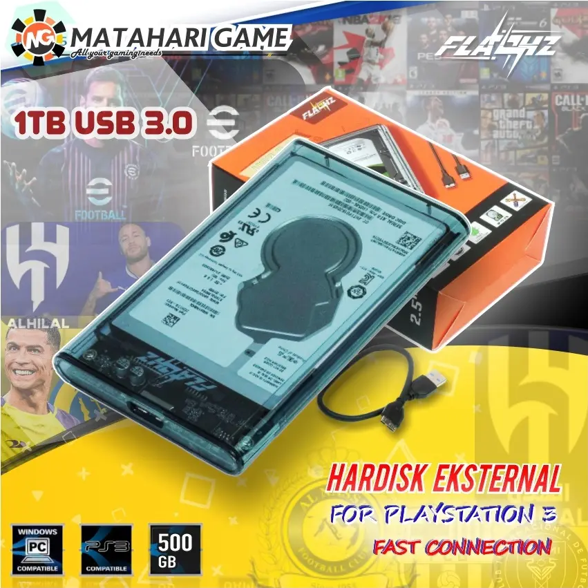 【 FLASHZ 】Hardisk Eksternal PS3 HDD 500GB USB3.0 Support PS 3 CFW / MNCM