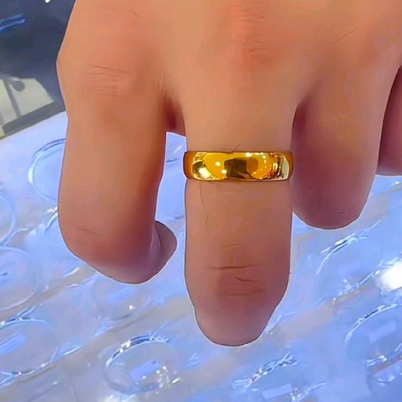 Cincin Murah Titanium Wanita Anti Karat Model Polos Perhiasan Lapis Emas 24k Terbaru Rings 6