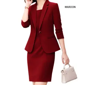 Setelan Flus Dress Wanita Daleman/Setelan Blazer Wanita Dewasa Lembut Tebal Kerja Kantor