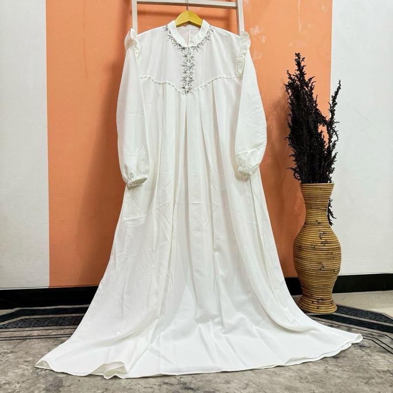 BUNGA Dress Sabrina Anti UV Aplikasi Payet Premium Dress Simpel Elegan Mewah Gamis Kondangan Dewasa 1