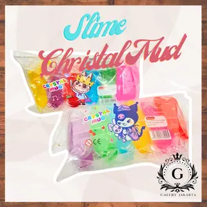 GaleryJak Crystal Mud Slime Pack Isi 6 Warna / Clay Bening Mainan Anak