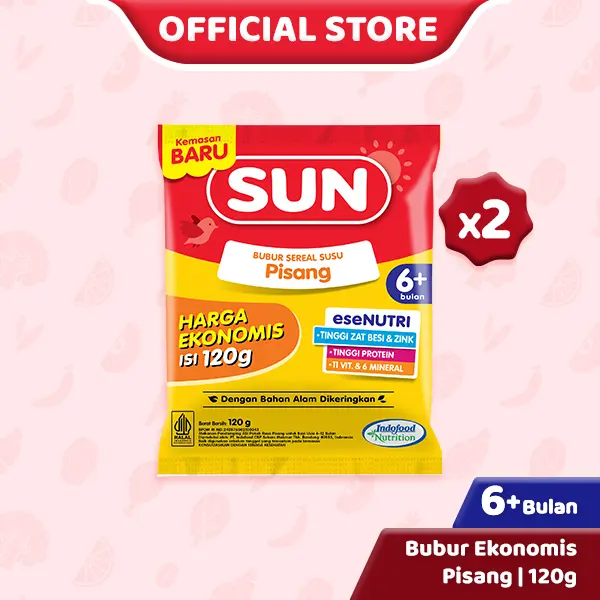 Bubur 6+ Twin Pack - SUN Pisang Ekonomis 120 Gr (2 Pcs)