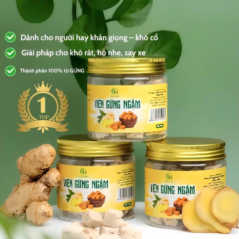 Gừng Già Núi Xịn Viên Gừng Ngậm Ấm Họng Nhanh F&P Nature – Ngậm 1 phút ấm ngay - Làm từ Gừng núi