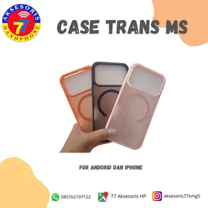 CASE TRANS MS FOR ANDROID DAN IPHONE MATTE MAGSAFE DENGAN LENS PELINDUNG KAMERA DAN SUPPORT MAGSAFE WIRELESS CHARGING