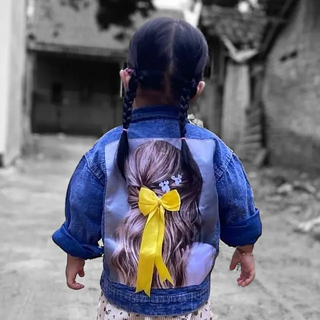 JAKET JEANS ANAK USIA 1-10 TAHUN POLOS DAN PITA Denim Perempuan