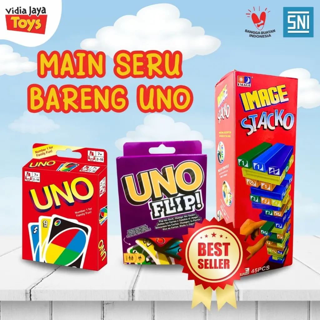 Kartu Uno Flip Stacko Mainan Anak Dan Keluarga