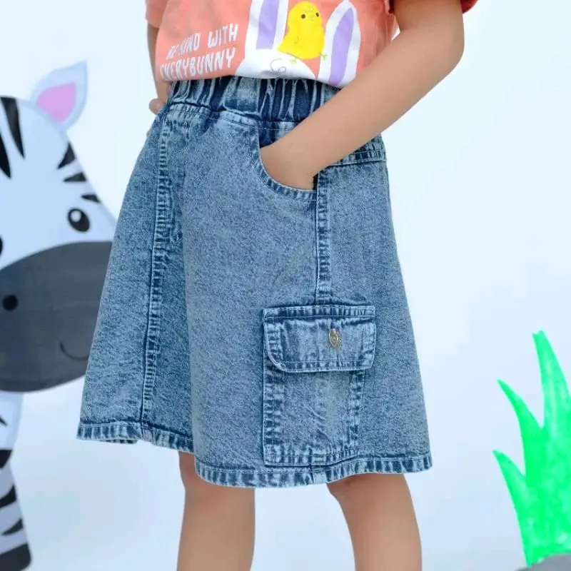 rok jeans pendek cargo anak rok cargo rok jeans anak perempuan bawahan anak rok pendek anak Fashion