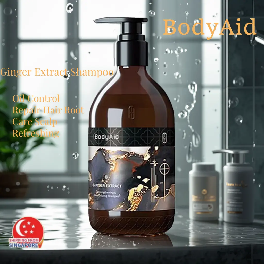 Bodyaid Natural Ginger , Anti-Hair Loss Oil Control Anti-Itch Dandruff Treatment, Promotes Hair GrowthandStrengthening, Effective Hair Nourishment  for All Hair Types Conditioner Gentle Daily Cleanser Cleansing Silicone Haircare Comfort  Nourishing dry