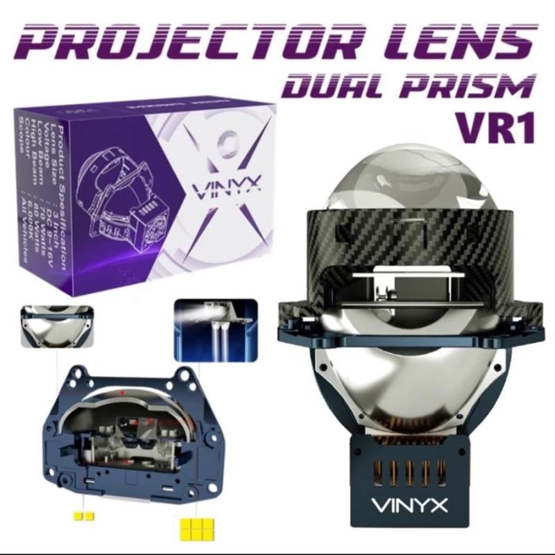 VINYX VR1 DUAL PRISM 80WATT BILED 3 INCH PURPLE LENS HEADLAMP Car Lampu 0