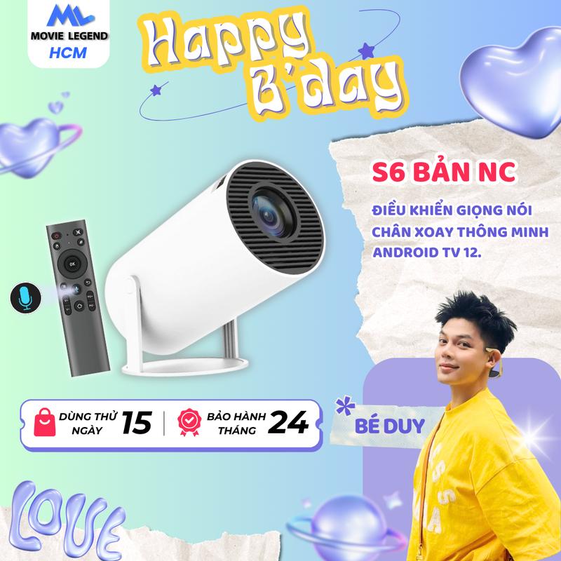 [Sinh Nhật Bé Duy] Máy Chiếu S6 - Máy Chiếu Movie Legend - Hỗ Trợ Full HD , Hệ Điều Hành Android HCM - SG