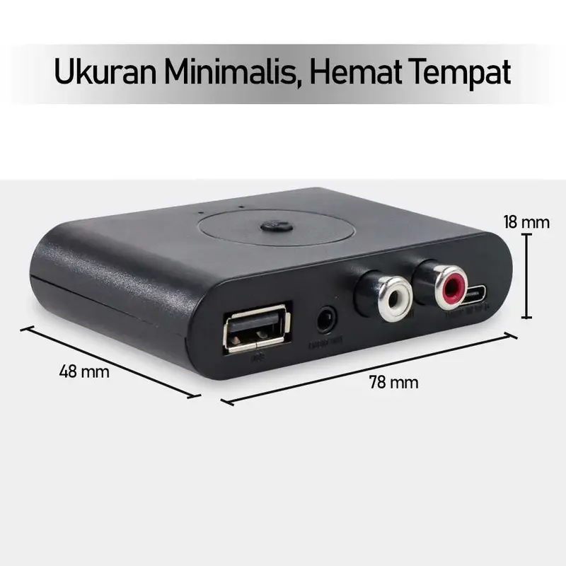Audio Bluetooth 5.2 Receiver Adapter 3.5mm I Penghubung Bluetooth Speaker - Black 6