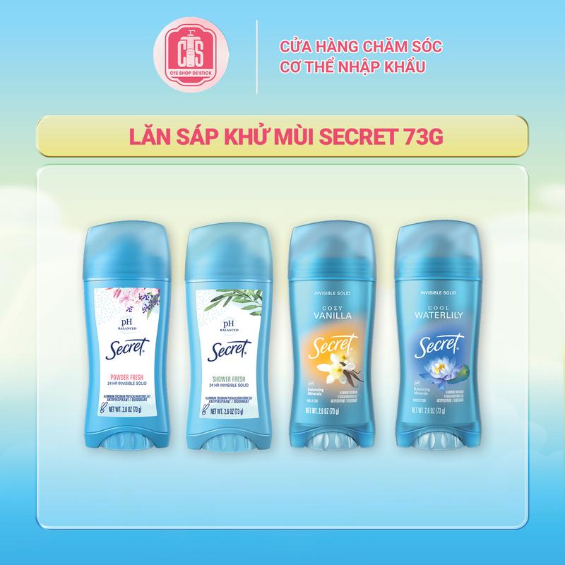 Secret - Sáp Lăn Khử Mùi 73g Cho Nữ Powder Fresh Hương Phấn Thơm Mềm Mịn Giữ Mùi Lâu Không Gây Ố Quần Áo