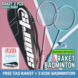 Raket Badminton isi 2pcs Raket Bulu Tangkis Alat Olahraga Racket Badminton Original XTRA KOK BULUTANGKIS