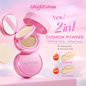 [Bpom] Glad2Glow 2in1 Cushion Powder Perfect Pair cover cushion refill dengan kandungan skincare mencegah kekusaman dan kulit kering sepanjang hari G2G Concealer Foundation Wajah Extract Mencerahkan Lasting Compact Waterproof