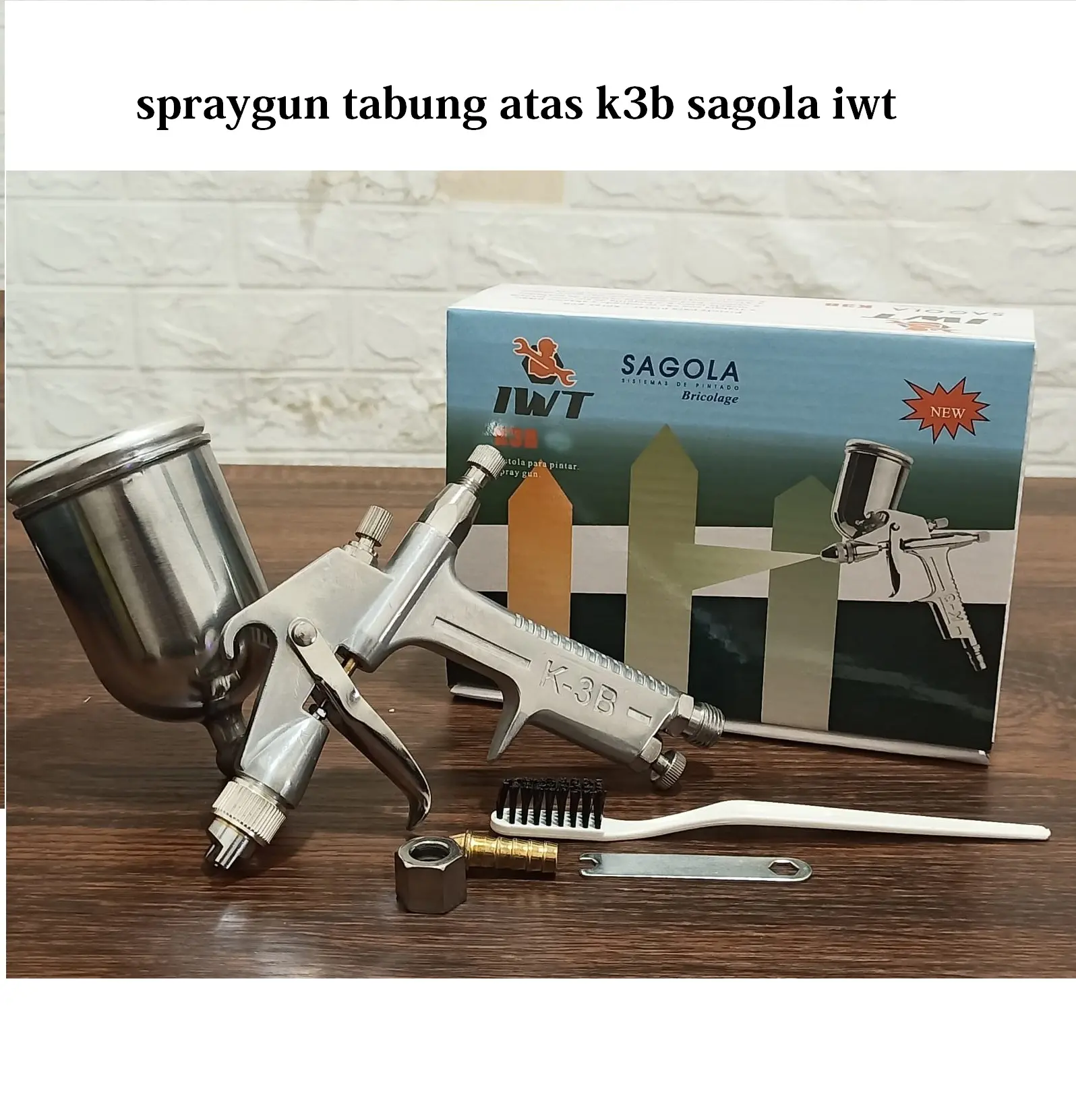 Spray Gun k3 Sagola IWT K3B Tabung Atas 200cc Spray Gun K3 Sagola iwt nozel 0,5mm