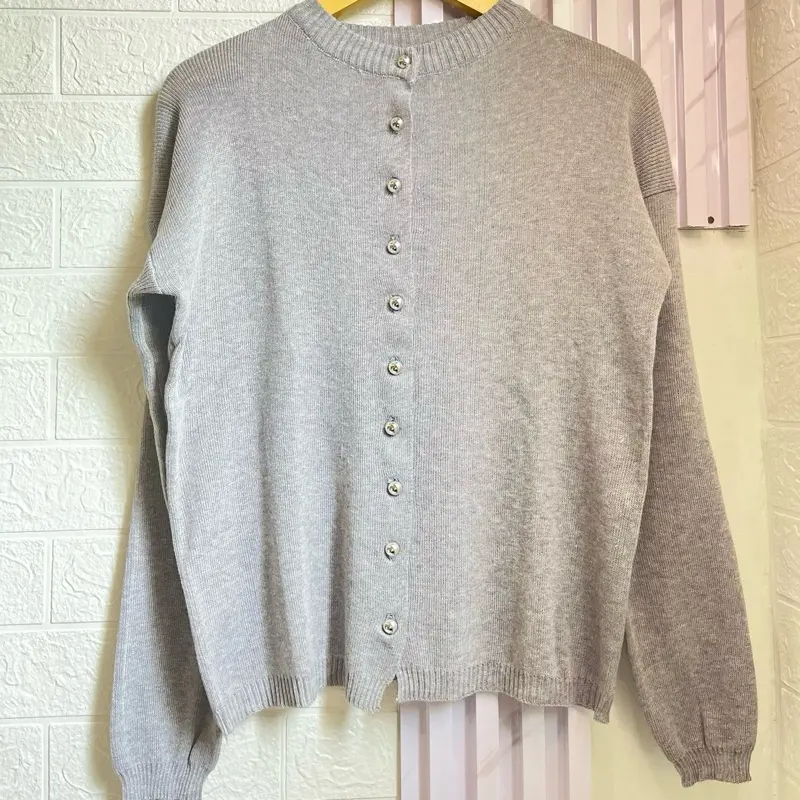BUTTON CARDIGAN - Knitwear rajut lengan panjang pakaian wanita Kancing Kardigan Outer Baju Atasan Top 2