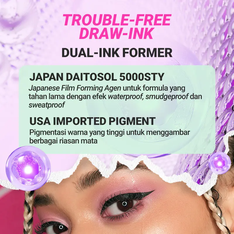 [PAKET EYE MAKEUP 2PCS] DAZZLE ME Dual Eye-conic Bundle Set Lock & Pop! Mascara VoluMAXing LongLASHting Long & Wing! Hyper Stay Slim Eyeliner Smudgeproof Waterproof Transferproof dan Tahan Lama 6