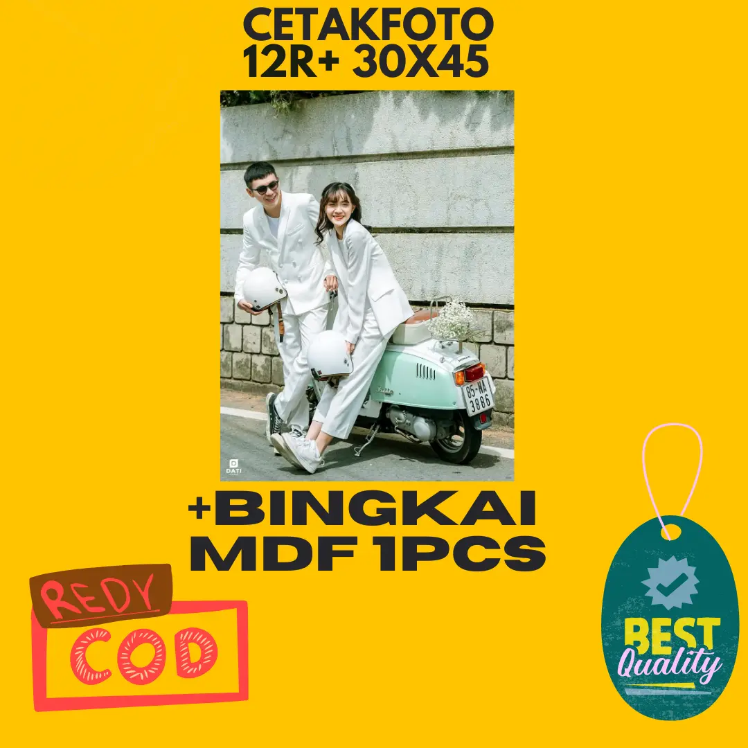 Cetak Foto + Bingkai MDF [12R+] 30x45 cm - Hiasan Dinding Satu Sisi