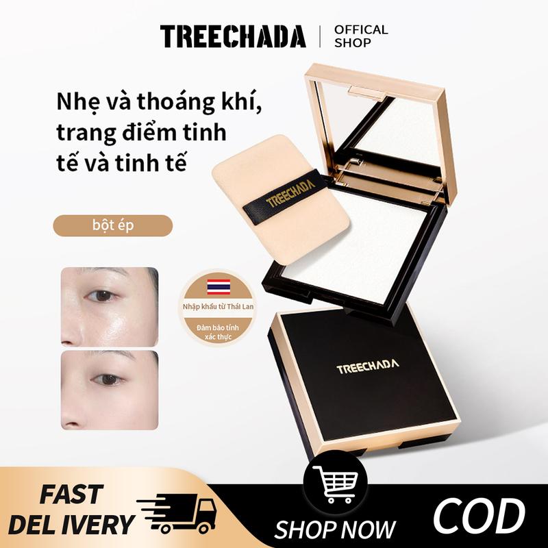 Phấn Phủ Dạng Nén, TREECHADA, Lâu Trôi, Làm Đẹp, Mật Ong Trong Suốt, Thích Hợp Cho Da Khô Và Da Dầu, Che Khuyết Điểm, Phấn Phủ Dạng Bánh Màu Trắng Lớn, Chính Hãng, 10g, Ảnh Hưởng