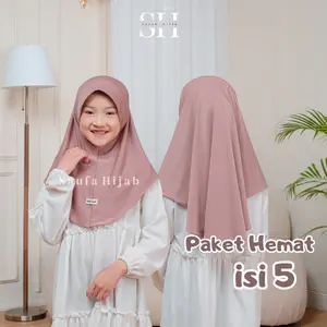 Saufa Hijab -Paket Hemat JIlbab Anak Pet Antem Isi 5 Latifah Kerudung Anak Perempuan Jersey Premium