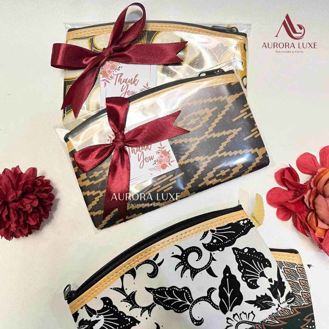 Souvenir Dompet Batik Panjang Ukuran 10 x 16 cm Resliting Kotak Souvenir Nikah & Gift Include Kemasan Plastik Free Pita dan Kartu Ucapan