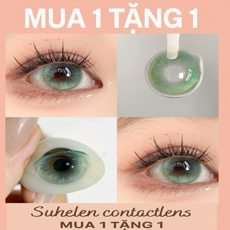 LENS CẬN 0-7 Dia : 14.5 KÍNH ÁP TRÒNG XANH LÁ JUHI Green Suhelen Lens Mắt Giãn TRÒNG DIA 14.5