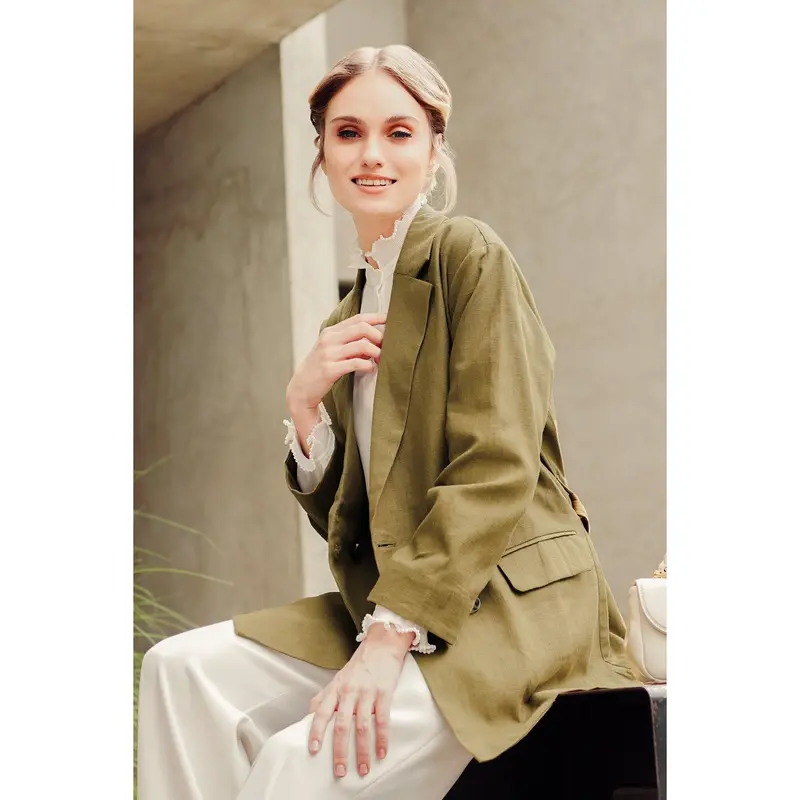 Benang Jarum - Cleo Blazer - Olive 2