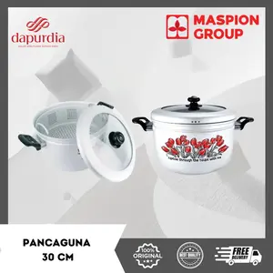 MASPION Panci Kukusan Aluminium Pancaguna Dan Tutup Kaca 30 cm
