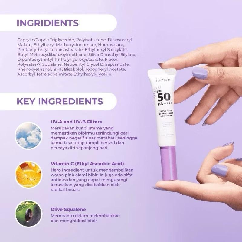 Facetology Triple Care Lip Protector Sunscreen 1