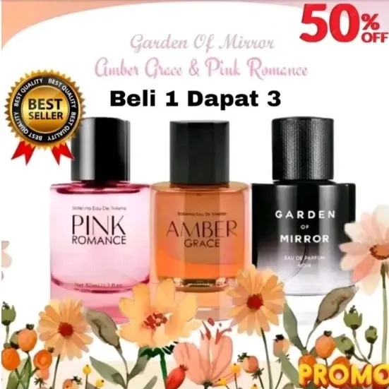 PROMO BELI 1 DAPAT 3 Scentpro Parfum inspired miniso Prilly Latuconsina Parfum Amber Grace Pink Romance Garden of Miror Viral Bunga Hazelnut Badan Vanilla